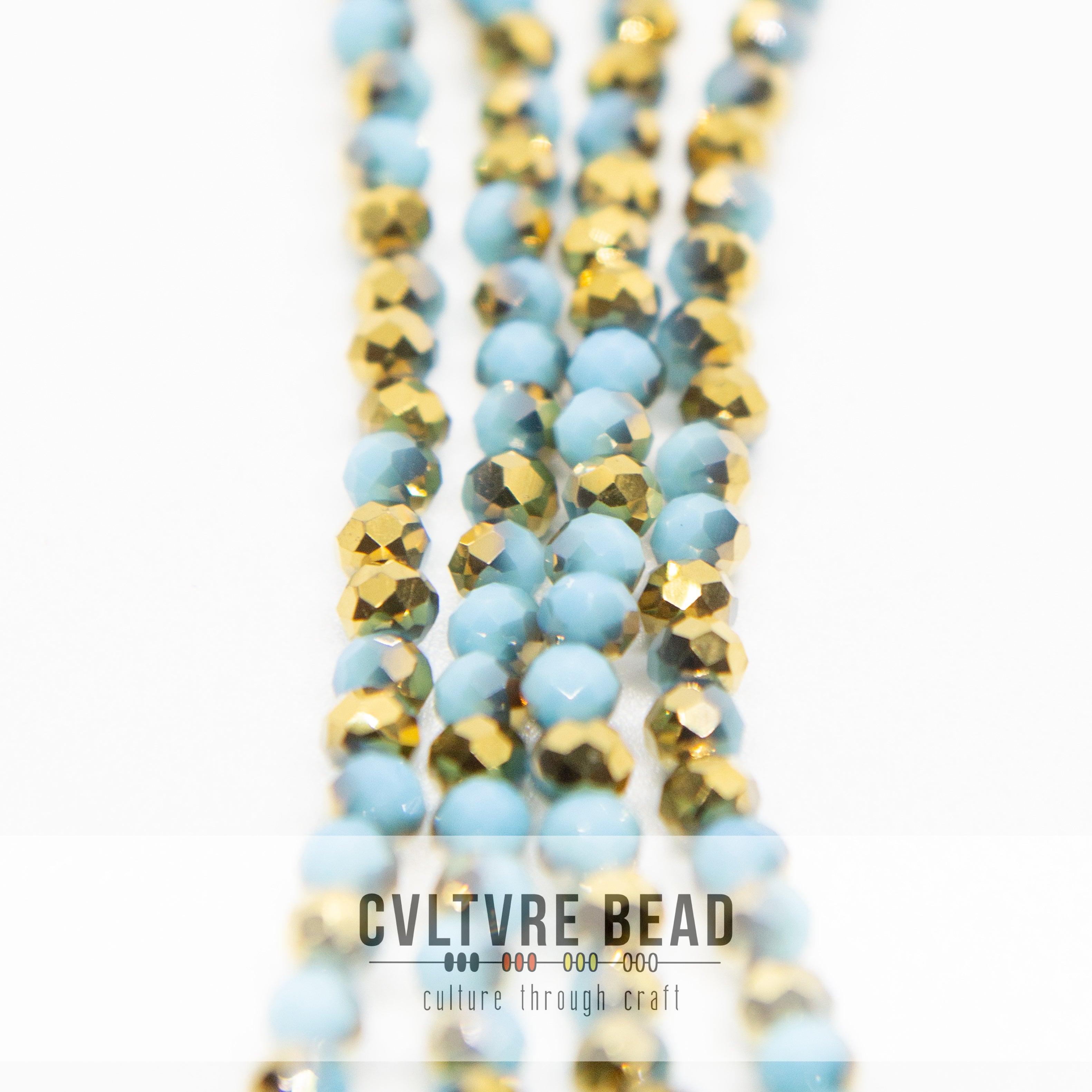 Crystal Lane Rondelle - 3x4mm - Opaque Dark Blue w/Half Gold Iris